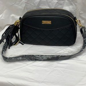 JOY & IMAN Quilted Genuine Leather Crossbody